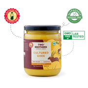 Two Brothers Organic Farms A2 Ghee (500 ml) |Glyphosate free|Free-grazed, Desi Gir Cows|Traditional Bilona Method|Pure, Natural and Healthy Ghee|Farm-Made A2 Cow Ghee with Probiotics for Gut Health