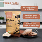 Two Brothers Organic Farms Khapli Multigrain Atta (1kg)| 8 Super Grains Flour Mix, Diabetic Friendly |High Fibre & High Protein | Low GI Atta | Khapli, Jowar, Jau, Ragi, Soybean, Kulthi, Chana, Alsi