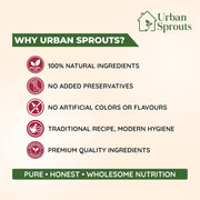 URBAN SPROUTS Sprouted Ragi Choco Malt Health Drink Mix | Sprouted Ragi with Cocoa, Almond & Cashew | Calcium & Fiber Rich Nutrition Drink | No Preservatives | Nutritious Milk Mix | 200 Grams