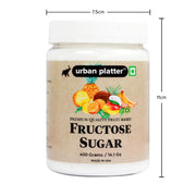 Urban Platter Pure Fructose Sugar, 400g / 14.11oz [Fruit-Based, Finely Granulated & Free-Flowing Sugar]