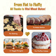 Urban Platter Vital Wheat Gluten, 500g (High-Protein Baking Essential | Key Ingredient for Seitan | Adds Elasticity & Structure | Ideal for Breads)