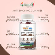 Vringra SmokeRok Anti Addiction Gummies for Men & Women - D-Addiction Gummies -Help To Stop Smoking & Alcohol - Smoking Cessation - Nasha Band - Addiction Killer 30 Gummies (Pack Of 1)