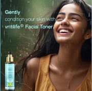 Vritilife Facial Toner for All Skin Types, Aloevera, Cucumber, Alum, 100 ml