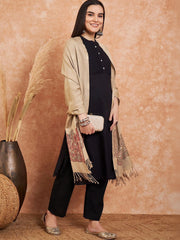 Sangria Ethnic Motifs Woven Pashmina Winter Shawl view 14