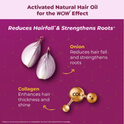 WOW Onion Black Seed Hair Oil - Controls Hair Fall - No Mineral Oil & Silicones - 200mL