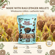 Oh So Organic Ragi Millet Noodles ( 150g) | High Fiber Healthy Instant Noodles | No Maida, Nutritious & Gluten-Free Alternative