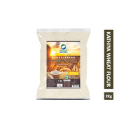Organic Wellness Kathiya Wheat Atta 2 KG Pack | Emmer Wheat Flour | High Fiber, Low Gluten, & Diabetic Friendly | Whole Wheat Chakki Flour