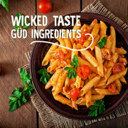 WickedGud 2X Fiber Penne Pasta | No Maida | Durum Wheat Semolina | Brown Rice | Red Lentils | Healthy Diet Pasta - 400gm