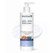 WishCare 10% AHA + 1% BHA Body Lotion for Men & Women - Body lotion for dry skin - Detans, Smooths Rough & Bumpy Skin 200ml