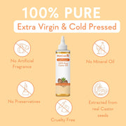 WishCare Cold Pressed Castor Oil | For Hair, Skin, Nails, Eye Lash | Virgin Grade | 100% Natural | 200ml