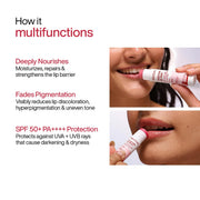 WishCare Tinted Lip Balm SPF 50 PA++++ | Brightening Lip Balm for Dark Lips | In-Vivo Tested | Kojic Acid & Niacinamide | For Women | 5g