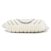 Women’s Pearl Clutch Bag for Party & Wedding | Ladies Stylish Evening Clutch Purse (White)