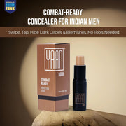 YAAN MAN Natural Concealer For All Skin Type For Men | Erase Dark Circles, Scars, Pigmentation, Spots | Medium Coverage, Invisible Finish | With Shea Butter And Vitamin E (Light Shade), 4.4g