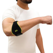 TYNOR Tennis/Golfer's Elbow Support Pro, for Pain Relief & Stability During Sports, Gym, Workout (Black & Green, Universal, 1 Unit)