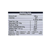 Organic Wellness Cinnamon Powder (Dalchini) 50g | Organic Ground Cinnamon for Chai, Baking & Blood S