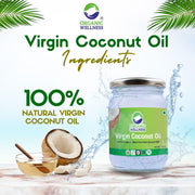 Organic Wellness Virgin Coconut Oil 250ml Jar | Cold-Pressed from Fresh Coconut Milk | Cooking, Hair