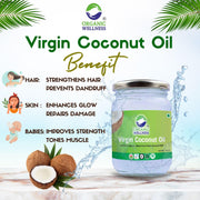 Organic Wellness Virgin Coconut Oil 250ml Jar | Cold-Pressed from Fresh Coconut Milk | Cooking, Hair
