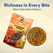 Organic Wellness Masoor Dal Whole 450g | Organic Unpolished Brown Lentils (Sabut Masoor)