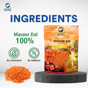 Organic Wellness Masoor Dal Split 450g | Organic Unpolished Red Lentils | Quick Cooking