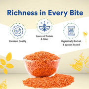 Organic Wellness Masoor Dal Split 450g | Organic Unpolished Red Lentils | Quick Cooking