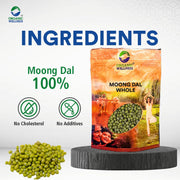 Organic Wellness Moong Dal Whole 450g | Organic Unpolished Green Moong (Sabut Moong)