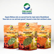 Organic Wellness Moong Dal Whole 450g | Organic Unpolished Green Moong (Sabut Moong)