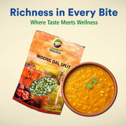 Organic Wellness Moong Chilka Dal 450g | Organic Split Green Moong with Skin
