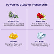 Bare Anatomy Nature x Science Rosemary Hibiscus Hair Growth Oil for Women & Men | Promotes New Hair Growth & Strengthens Hair | Nourishes Scalp & Controls Hair Fall | Suitable for All Hair Types-100ml