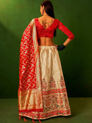 Anouk Rustic Zari Woven Semi-Stitched Lehenga with Dupatta view 14