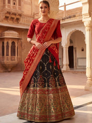 Anouk Rustic Zari Woven Semi-Stitched Lehenga with Dupatta view 23