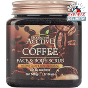 Bionechral Acctive Coffee Face & Body Scrub 500g | For Instant Glow, Skin Polishing & Energising | A - Express Delivery