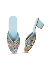 Gerief Embroidered Ethnic Block Heel Mules view 31
