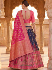 Anouk Rustic Zari Woven Semi-Stitched Lehenga with Dupatta view 7
