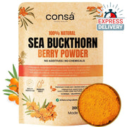 CONSA Organic Sea Buckthorn Berry Powder 200g | 100% Pure, No Additives | Rich in Vitamins, Minerals - Express Delivery