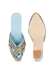Gerief Embroidered Ethnic Block Heel Mules view 29
