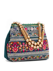 Textured Embroidered Potli Clutch