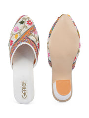 Gerief Embroidered Ethnic Block Heel Mules view 33