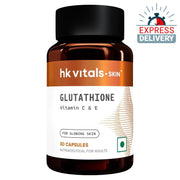 HK Vitals Glutathione 30 Veg Capsules | 500mg L-Glutathione with Vitamin C, Vitamin E & Grape Seed E - Express Delivery