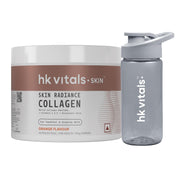 hk vitals Skin Radiance Marine Collagen Supplement Powder (Orange, 200g) | Collagen Peptides with Vitamin C, E