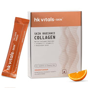 hk vitals Skin Radiance Marine Collagen Supplement Powder (Orange, 200g) | Collagen Peptides with Vitamin C, E