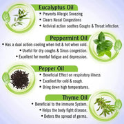 Keya Seth Aromatherapy Hot and Cold-Congestion Reliever Steam Inhaler- Prevents Cold and Cough, Flu - Natural Therapeutic Essential Oil Blend Eucalyptus & Peppermint