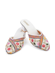 Gerief Embroidered Ethnic Block Heel Mules view 37