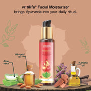Vritilife Ayurvedic Moisturizer for All Skin Types with Almond, Aloe Vera & Kanaka Oil – Herbal Hydrating Cream for Men & Women – 100ml