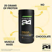 Herbalife Nutrition 24 Rebuild Strength | 500 g | Chocolate Flavor | Post-Workout Recovery Shake with 24g Protein & Essential Nutrients | Pack of 10 sachets