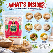 Oh So Organic Low GI Multigrain Atta 500g | Organic, Stone-Ground Whole Grain Atta | Natural, No Pre
