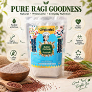 Oh So Organic Ragi (Finger Millet) Flour 500g | Organic, Stone-Ground Whole Grain Atta | Natural, No