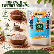 Oh So Organic Ragi (Finger Millet) Flour 500g | Organic, Stone-Ground Whole Grain Atta | Natural, No