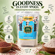 Oh So Organic Ragi (Finger Millet) Flour 500g | Organic, Stone-Ground Whole Grain Atta | Natural, No