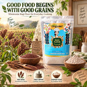 Oh So Organic Ragi (Finger Millet) Flour 500g | Organic, Stone-Ground Whole Grain Atta | Natural, No