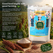 Oh So Organic Ragi (Finger Millet) Flour 500g | Organic, Stone-Ground Whole Grain Atta | Natural, No
